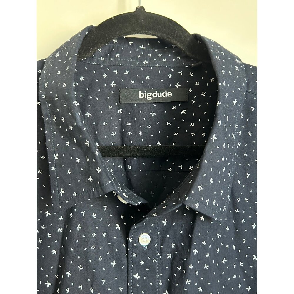 Big Dude Button Shirt Dress Men Size 4XLT Blue Workwear Formal Business Office - Picture 2 of 12